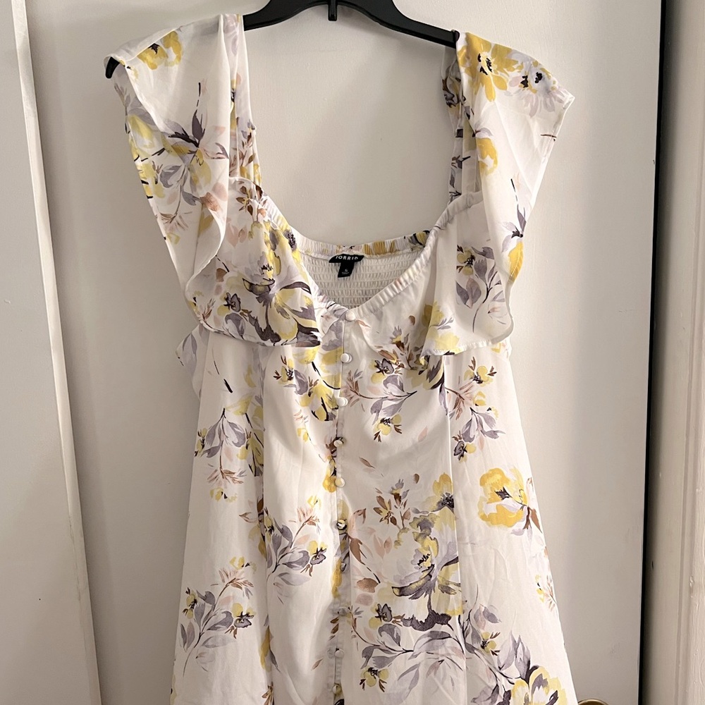 White Floral Off-Shoulder Torrid Top